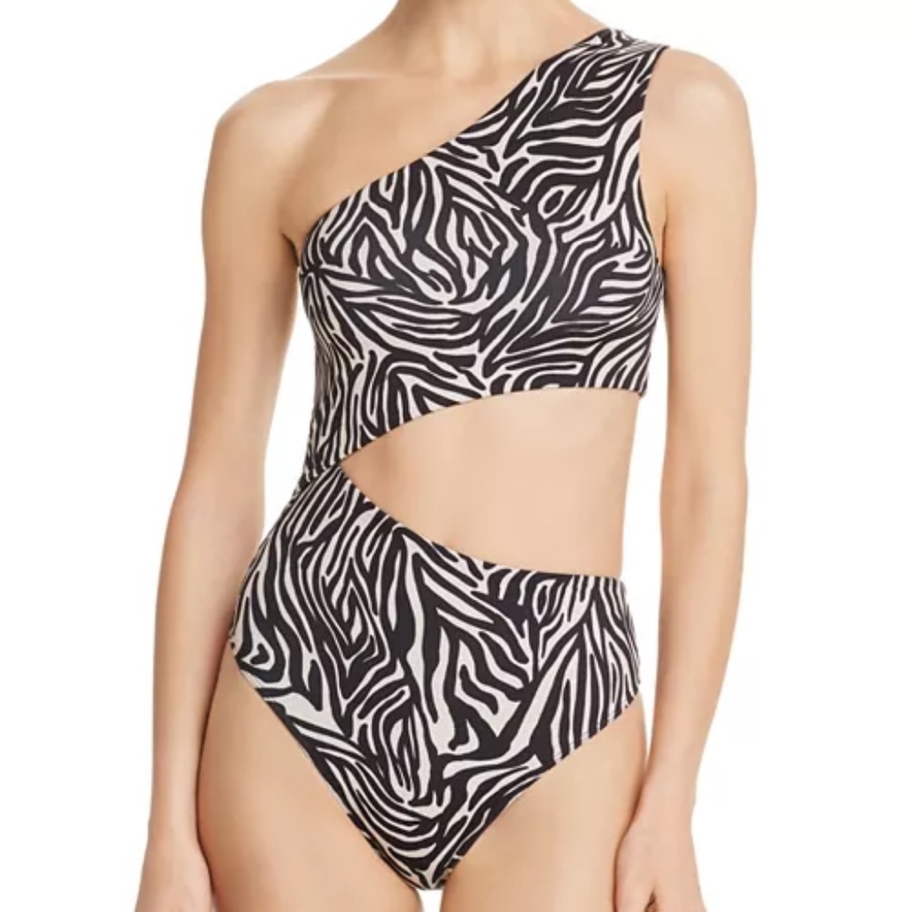 Beach Riot Celine One-Piece Swimsuit Zebra Print M *FLAW* - Picture 3 of 12